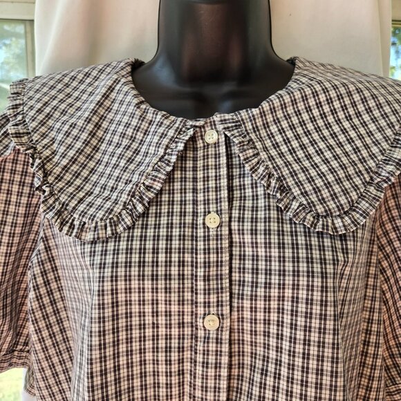 Levi’s Gingham Button Up Top size L - Picture 2 of 6